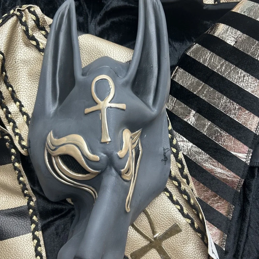 Anubis Halloween Costume Medium Pharoah Ancient Egypt Jackal Adult‎ Cosplay - Picture 9 of 11